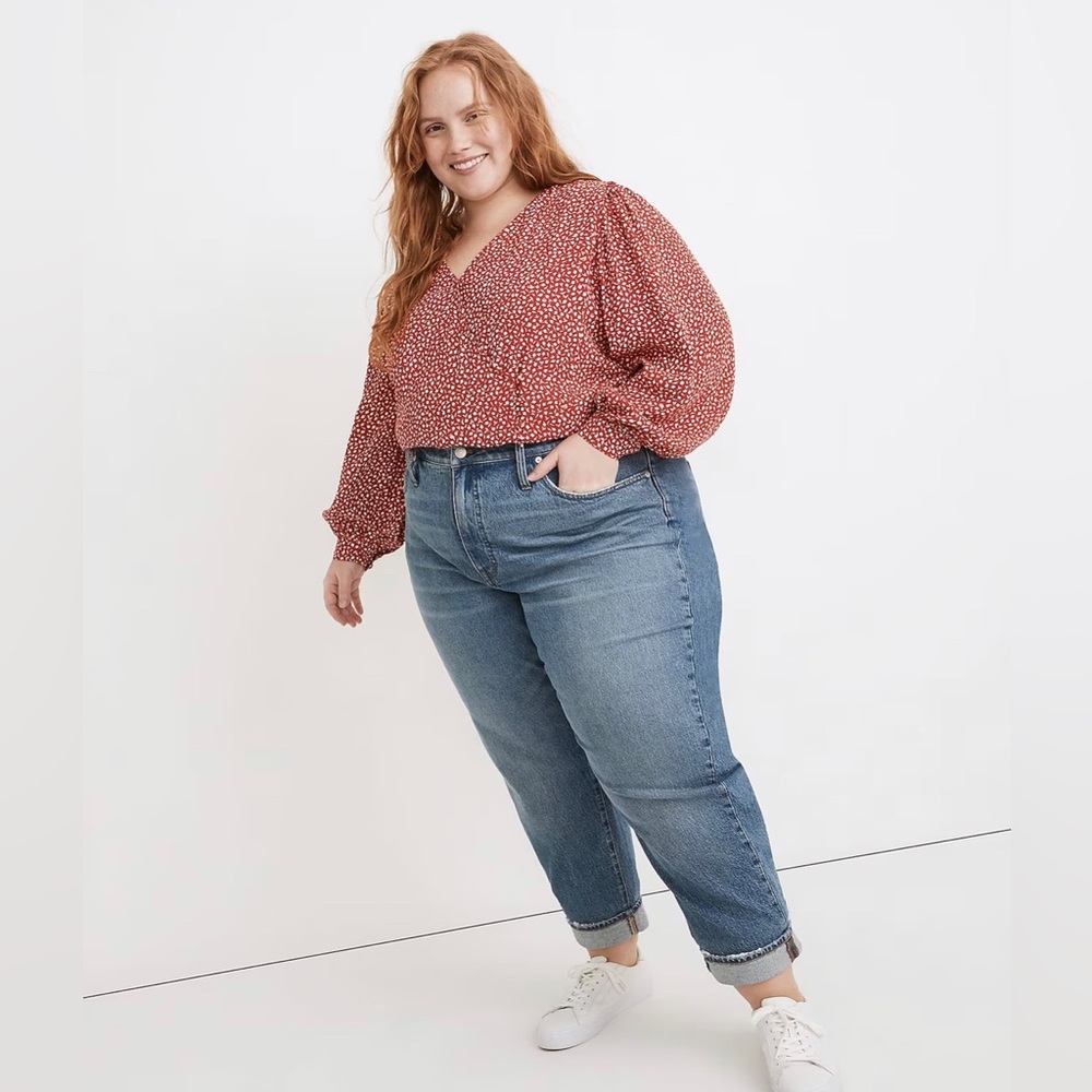 Madewell Plus High-Rise Slim Boyjean in Neal Wash: TENCEL™ Denim Edition 16W